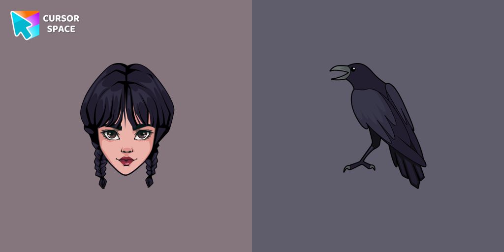 Cursor Wednesday Addams And Crow Pack